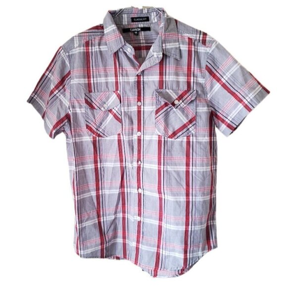 Carbon Classic Fit Men's Short Sleeve Plaid Shirt - Picture 1 of 3